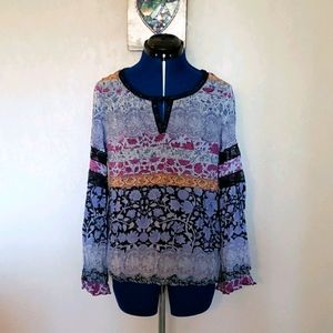 Bohemian Blouse Size Medium, Beautiful Blues